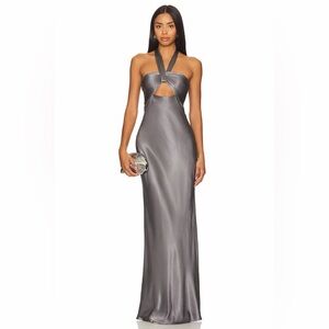 shona joy valeria ruched frill maxi dress Shona Joy Valeria Ruched Frill Maxi dress in Sangria & Latte